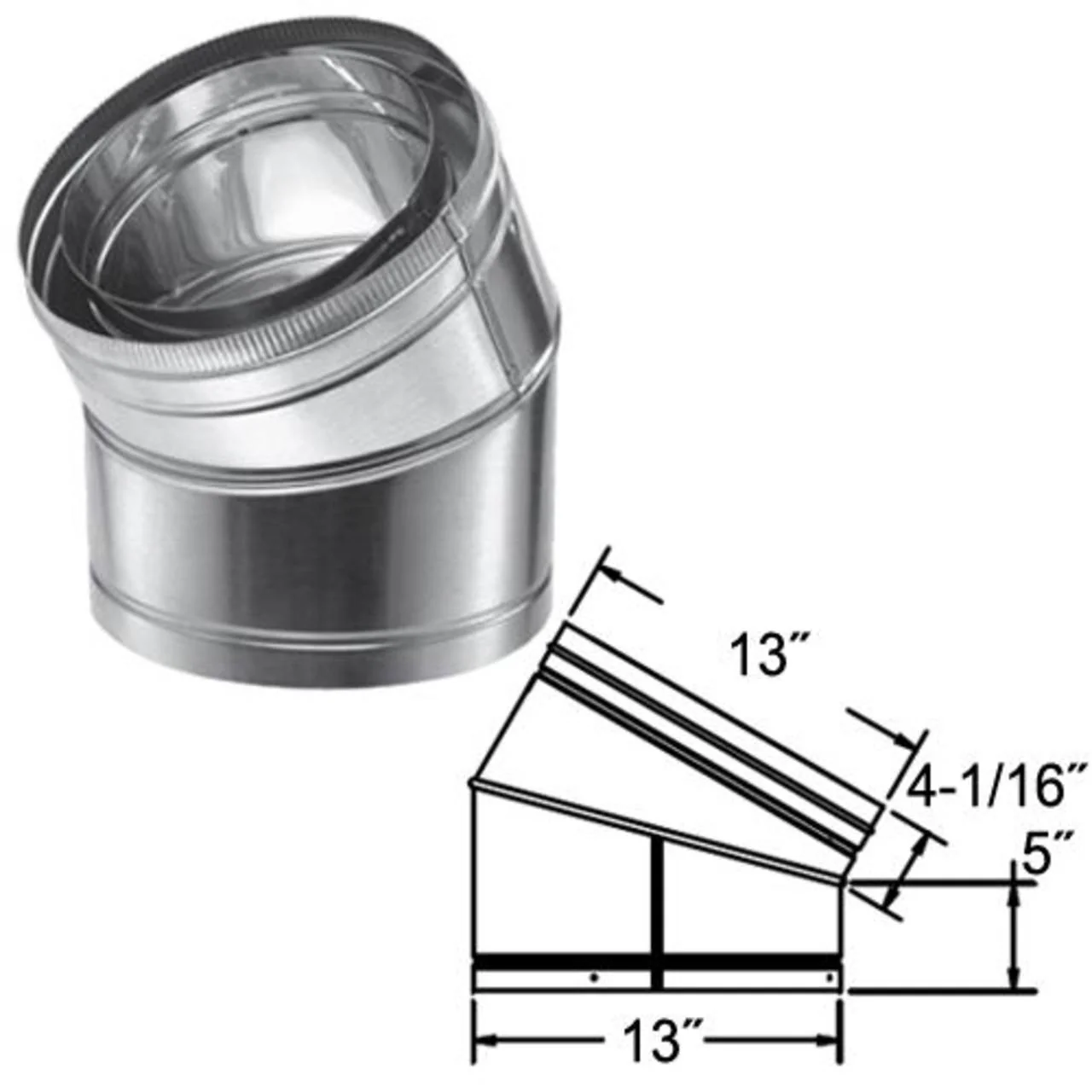 10" DuraChimney II 30 Degree Elbow - 10DCA-E30 - Image 3
