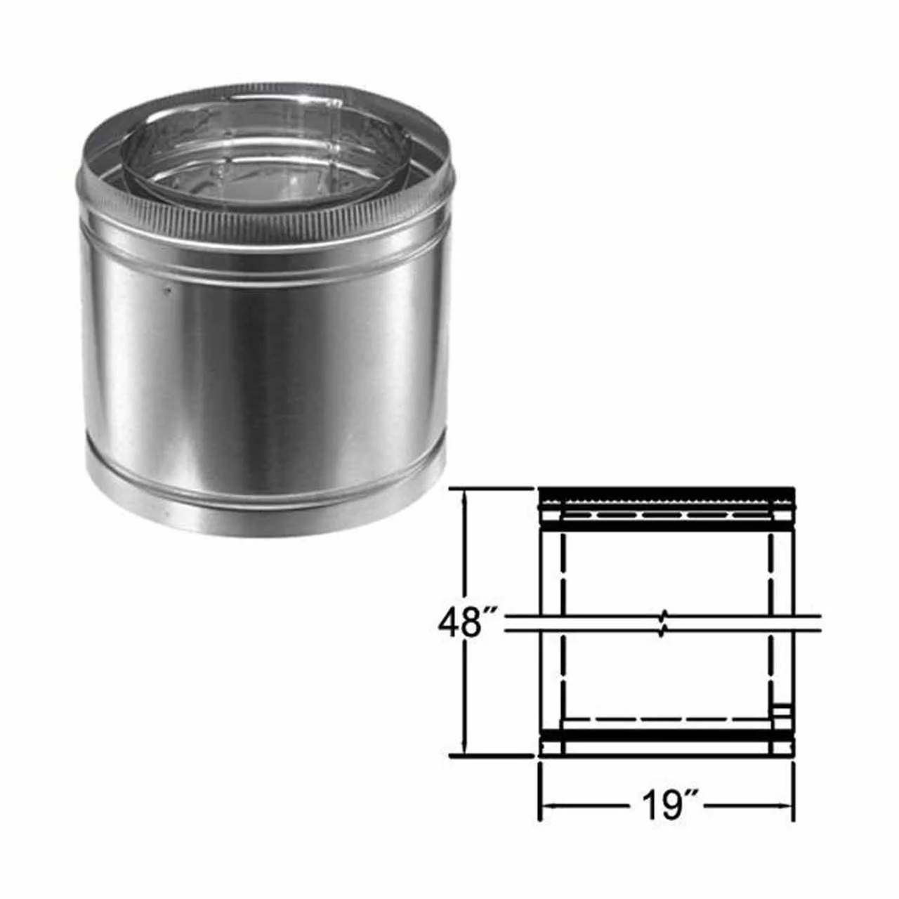 16" x 48" DuraChimney II Chimney Pipe - 16DCA-48 - Image 2