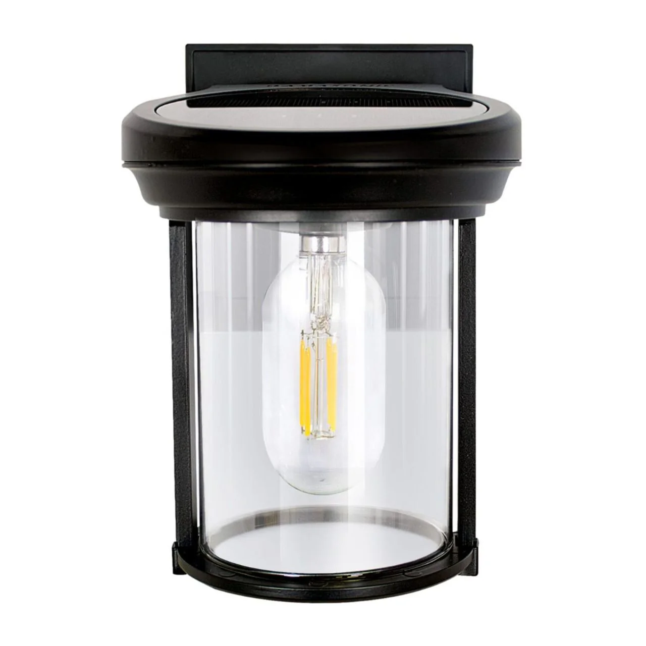 2-pack Solar LED Coach Lantern Wall Light - Black or Grey Finish - Gama Sonic - Image 6