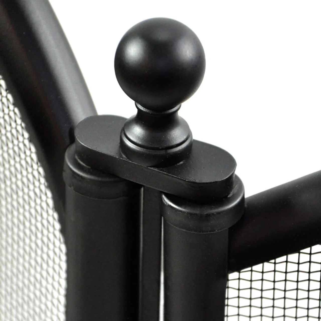 3 Fold Large Diameter Fireplace Screen - Black - Image 5