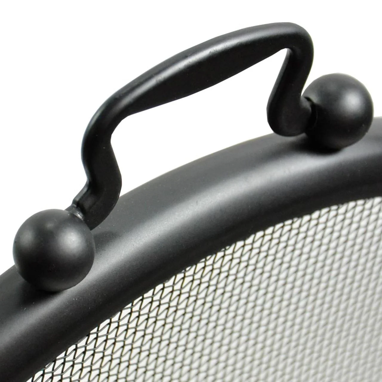 3 Fold Large Diameter Fireplace Screen - Black - Image 6