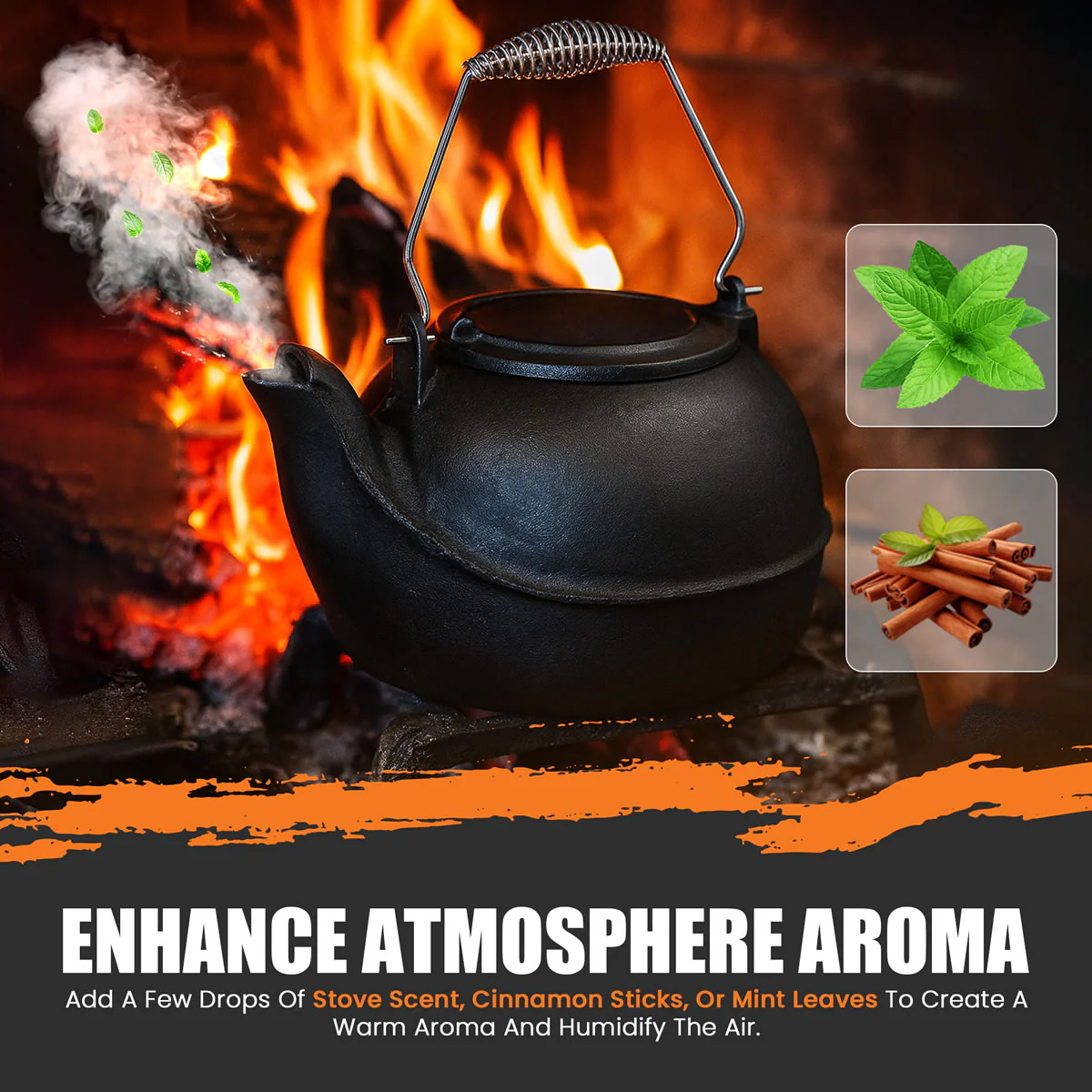 2.5 Quart Cast Iron Wood Stove Kettle - Image 4