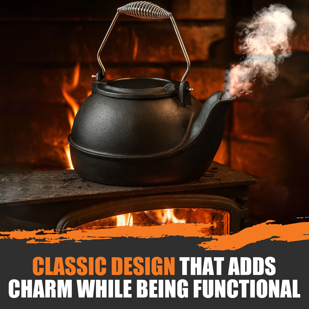 2.5 Quart Cast Iron Wood Stove Kettle - Image 5