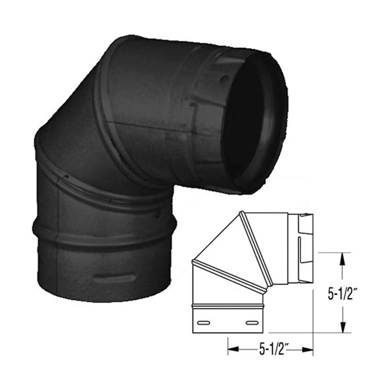 4" PelletVent Pro Black 90 Degree Elbow - 4PVP-E90B - Image 2