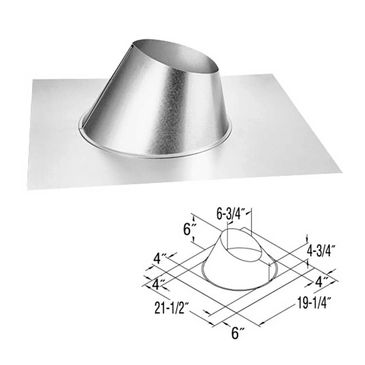 4" x 6 5/8" DirectVent Pro Adjustable Roof Flashing - 46DVA-F6 - Image 2