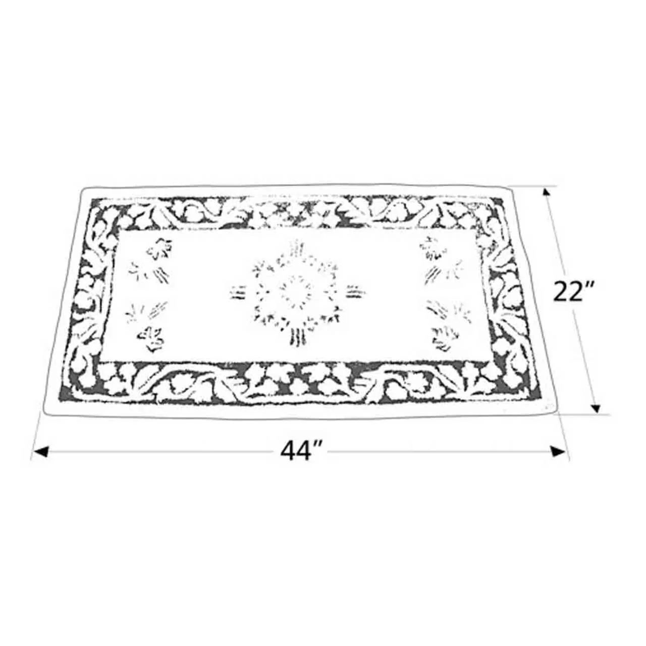 44" Rectangle Noir Jardin Fireplace Rug - Image 4