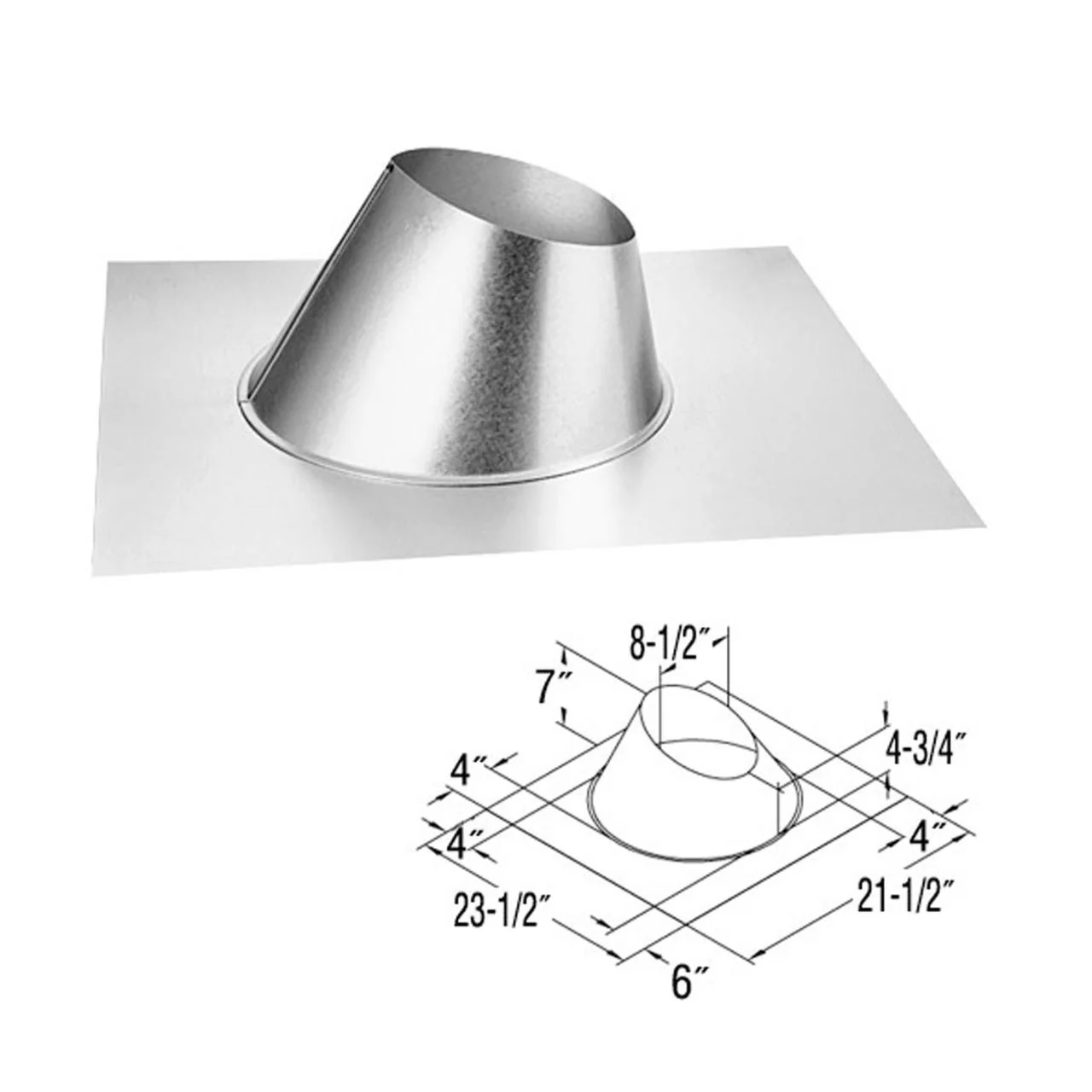5" x 8" DirectVent Pro Adjustable Roof Flashing - 58DVA-F6 - Image 2