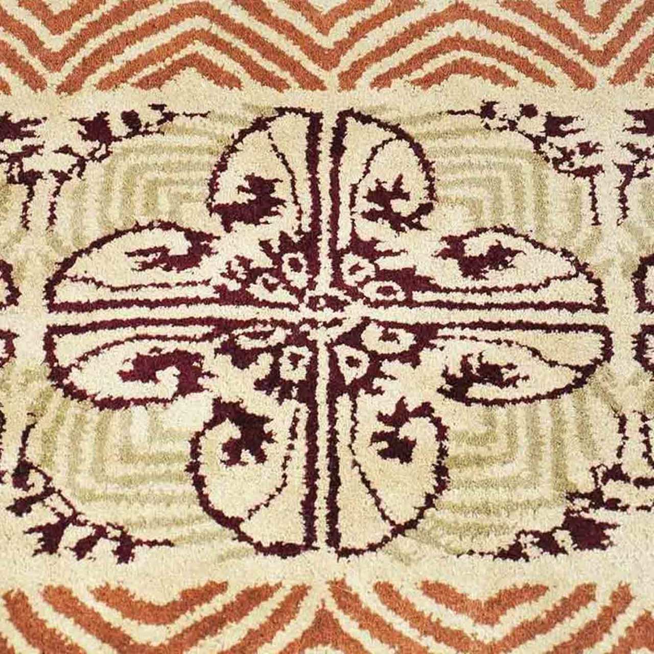 56" Rectangle Cocoa Art Deco Fireplace Rug - Image 3