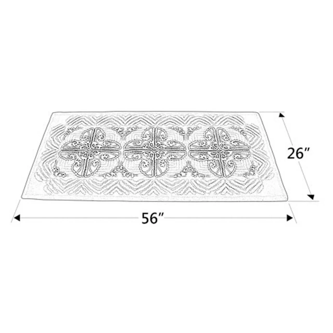 56" Rectangle Cocoa Art Deco Fireplace Rug - Image 5