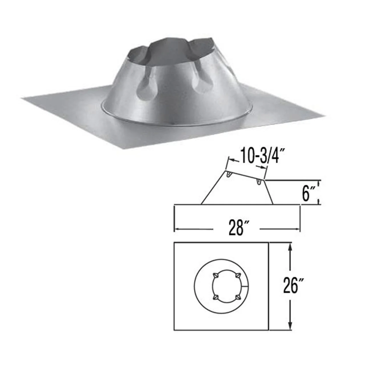 6" DuraPlus 0/12 - 6/12 Metal Roof Flashing - 6DP-F6DSA - Image 2