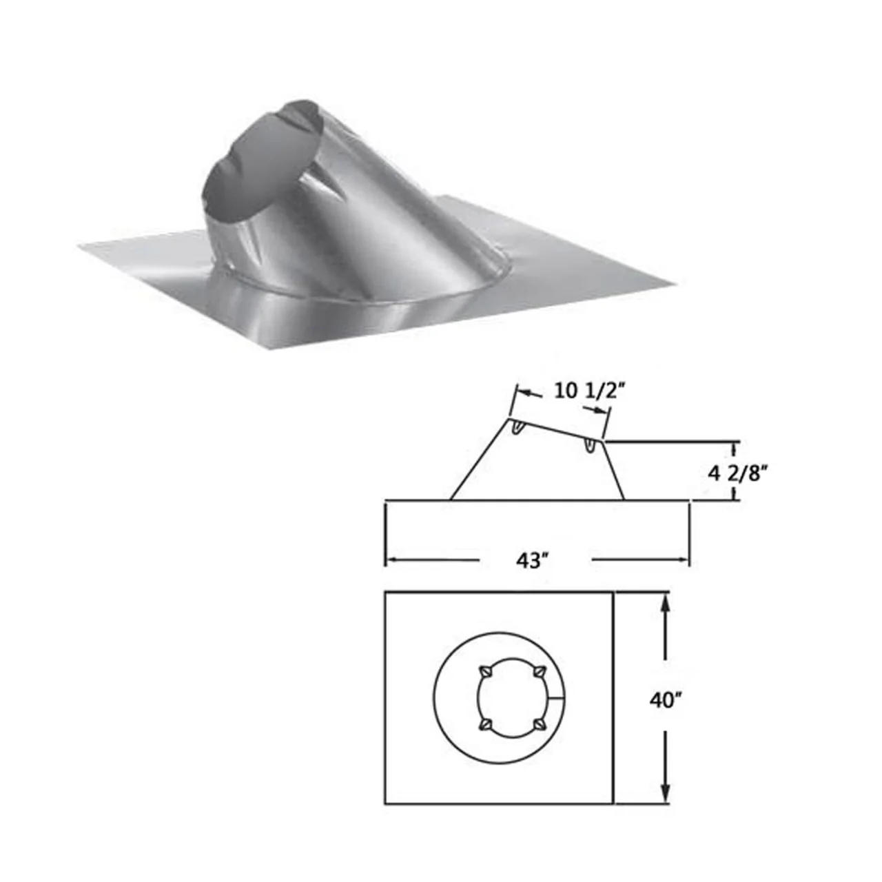 6" DuraPlus 19/12 - 24/12 Roof Flashing - 6DP-F24 - Image 2