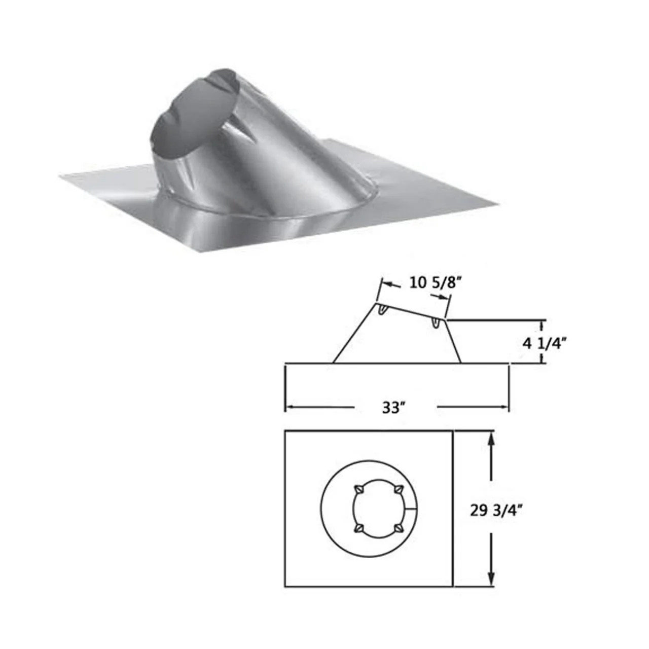 6" DuraPlus 7/12 - 12/12 Roof Flashing - 6DP-F12 - Image 2