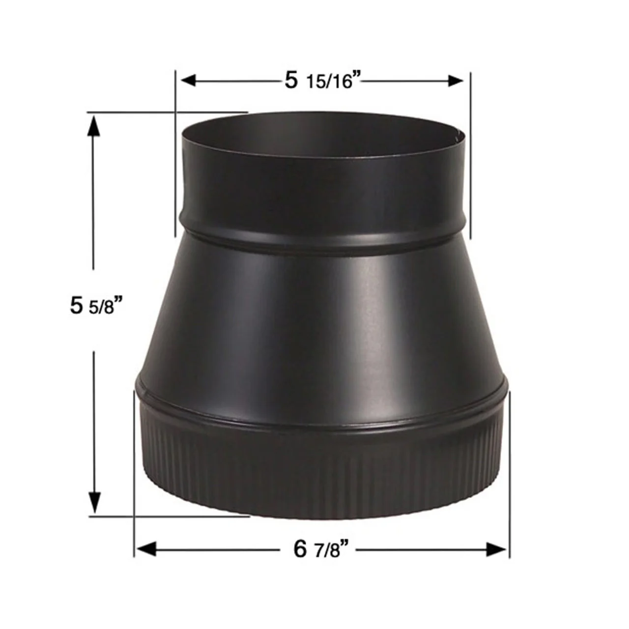 6" to 7" 24-Ga. Snap-Lock Black Increaser - Image 2