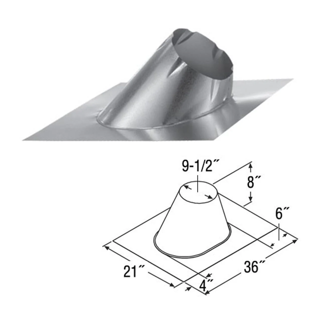 7'' DuraTech 13/12 - 18/12 Adjustable Roof Flashing - 7DT-F18 - Image 2