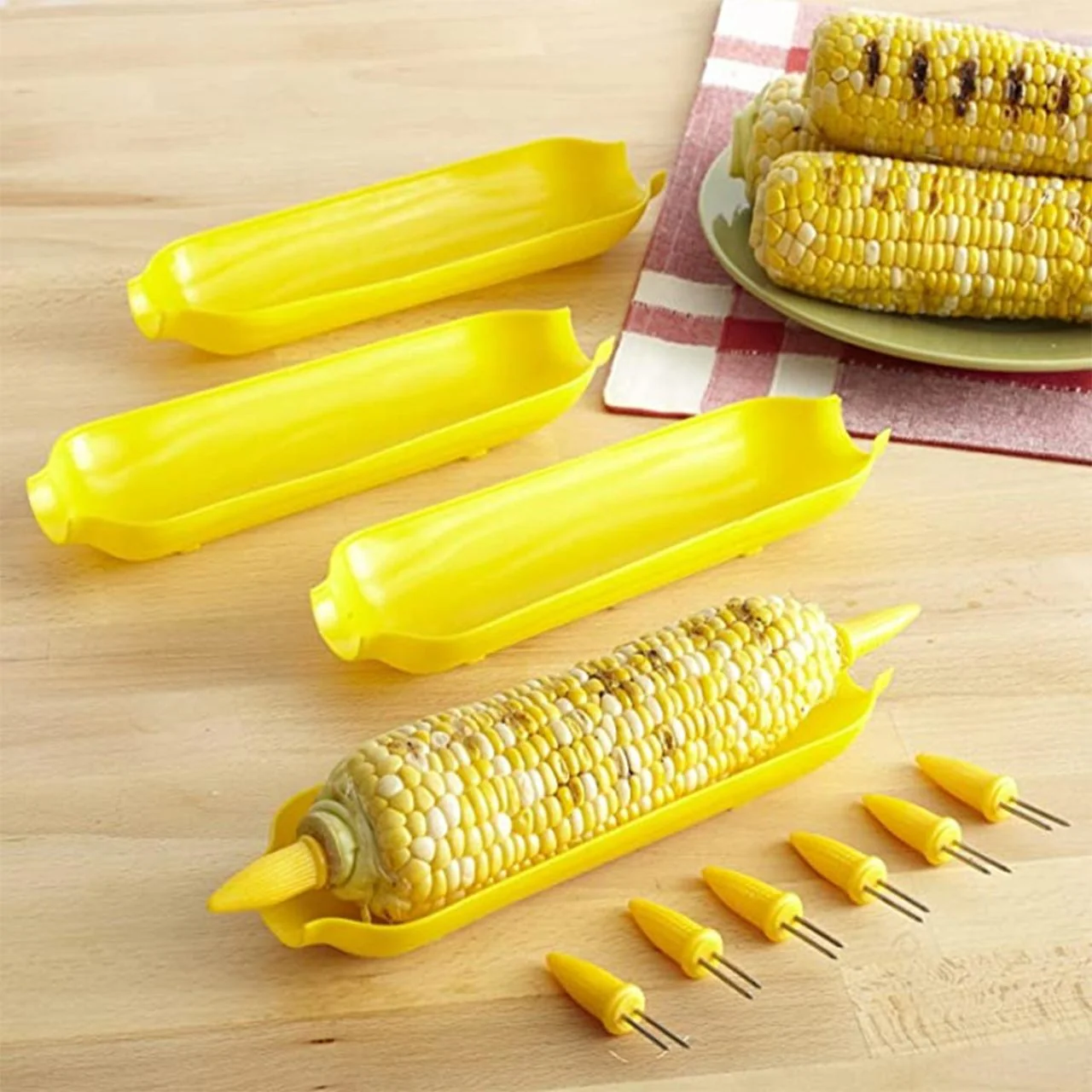 Yellow Cornboat Holders & Skewers - Image 3