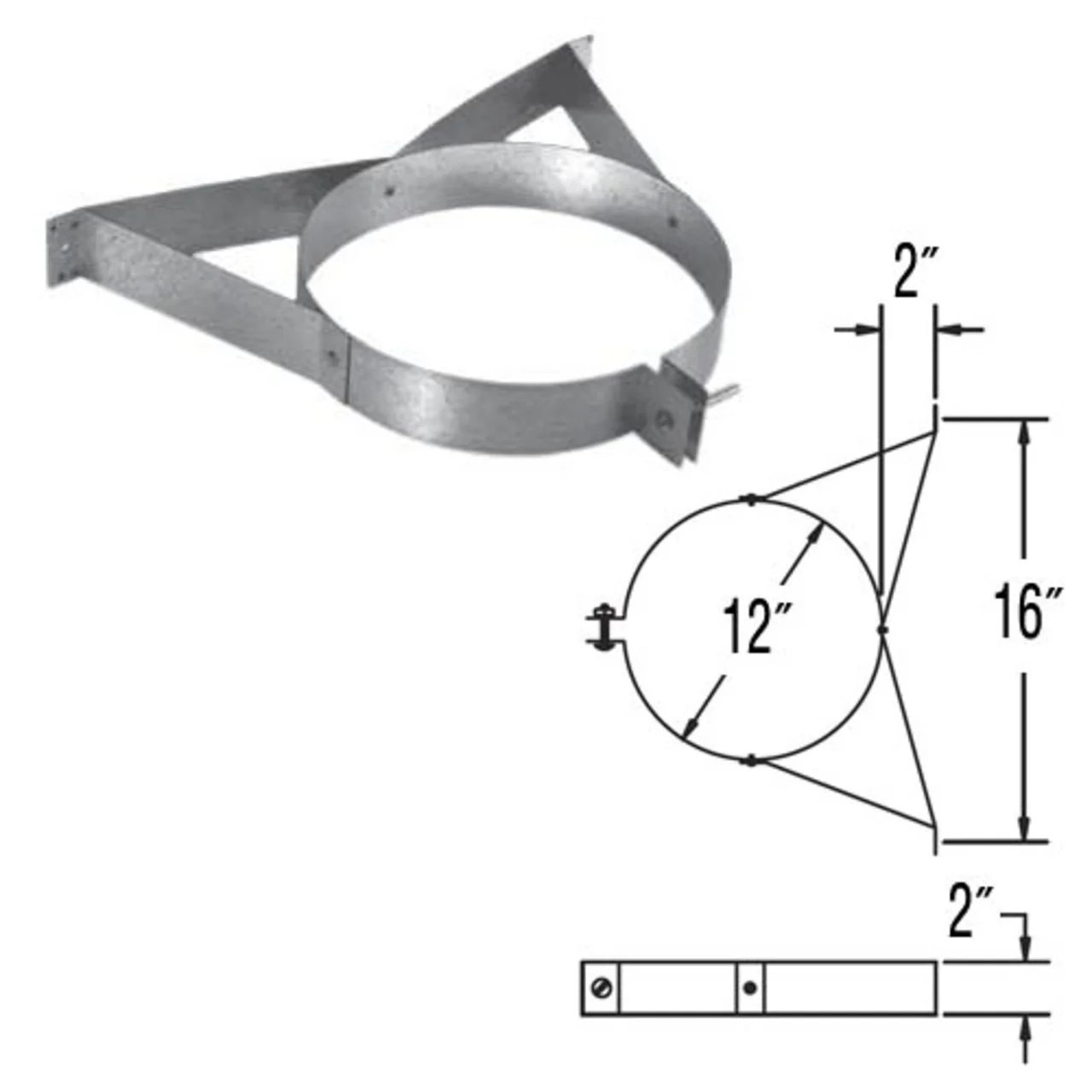 8" DuraPlus Galvanized Wall Strap - 8DP-WS - Image 4