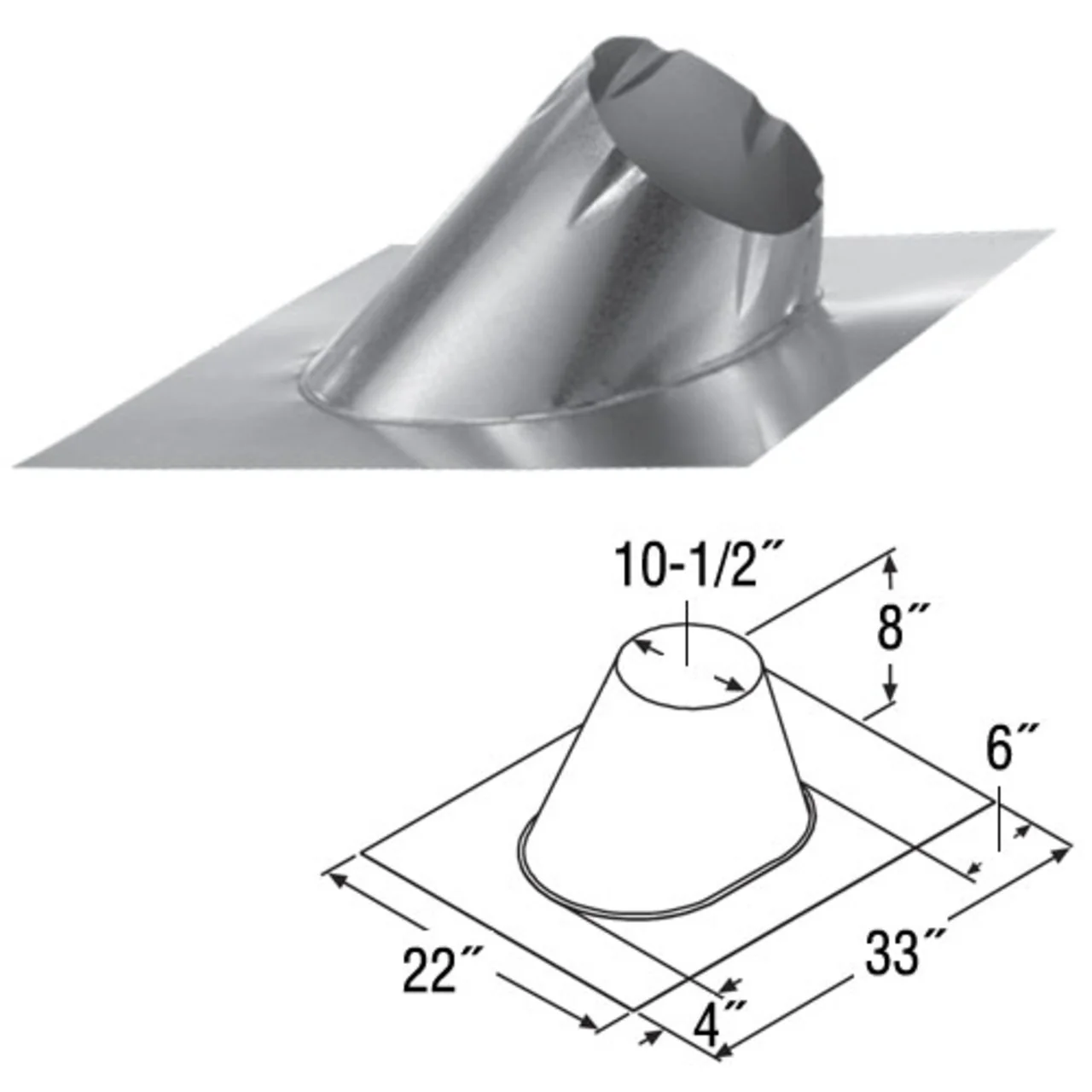 8" DuraTech 7/12 - 12/12 Adjustable Roof Flashing - 8DT-F12 - Image 2