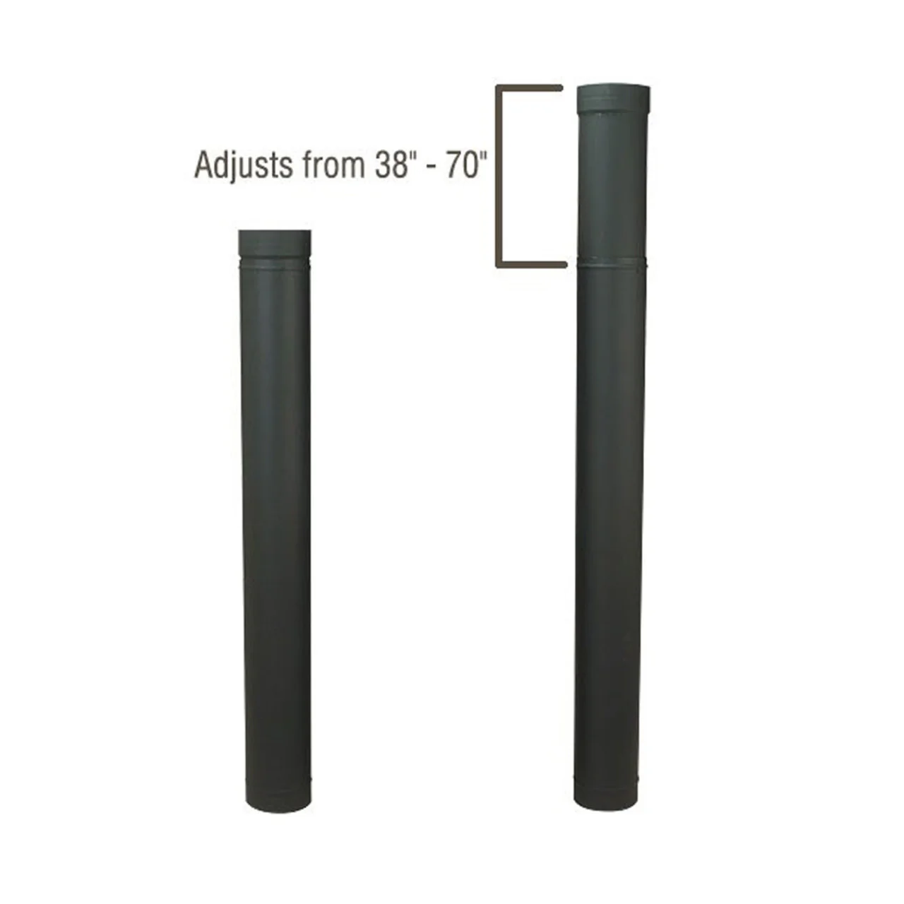8" HeatFab 38" to 70" Adjustable Black Stovepipe - 2806B - Image 2