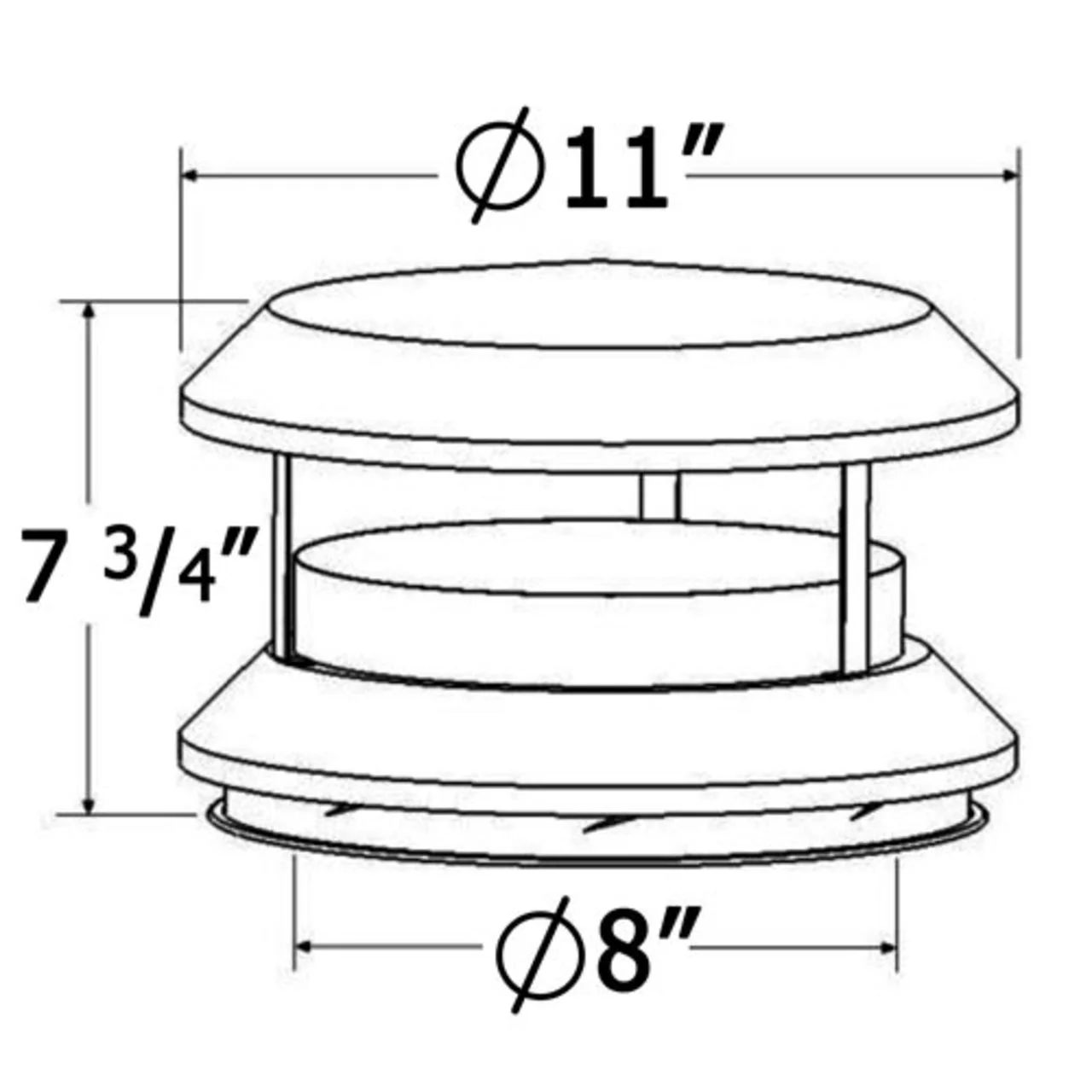 8'' Shasta Vent Thru the Ceiling Kit - Image 3
