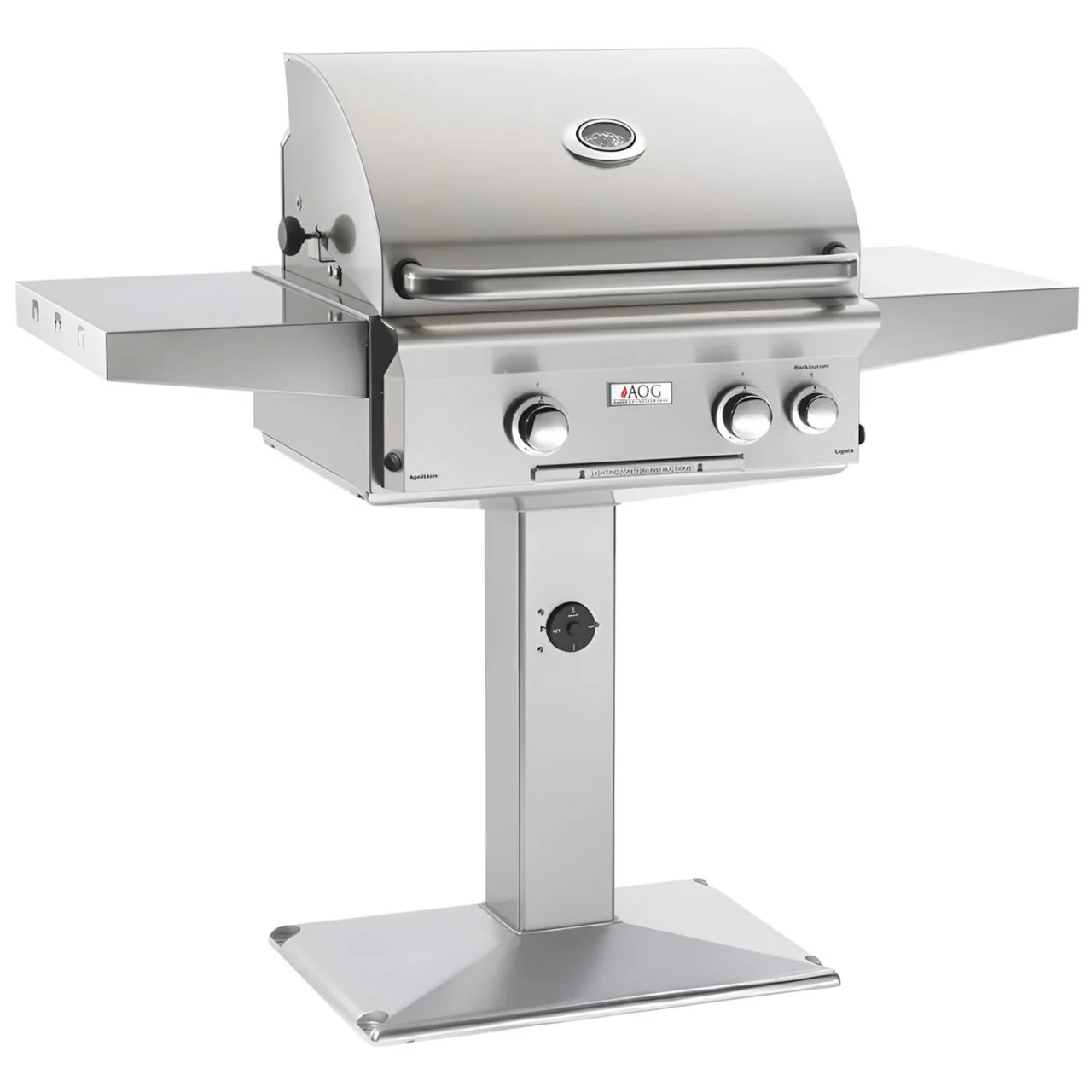 AOG 24" Patio Post Stainless Steel Grill with Rotisserie Backburner NG-PL