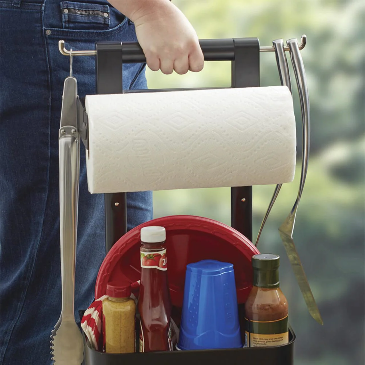 Barbecue Serving Caddy in Black - Image 3