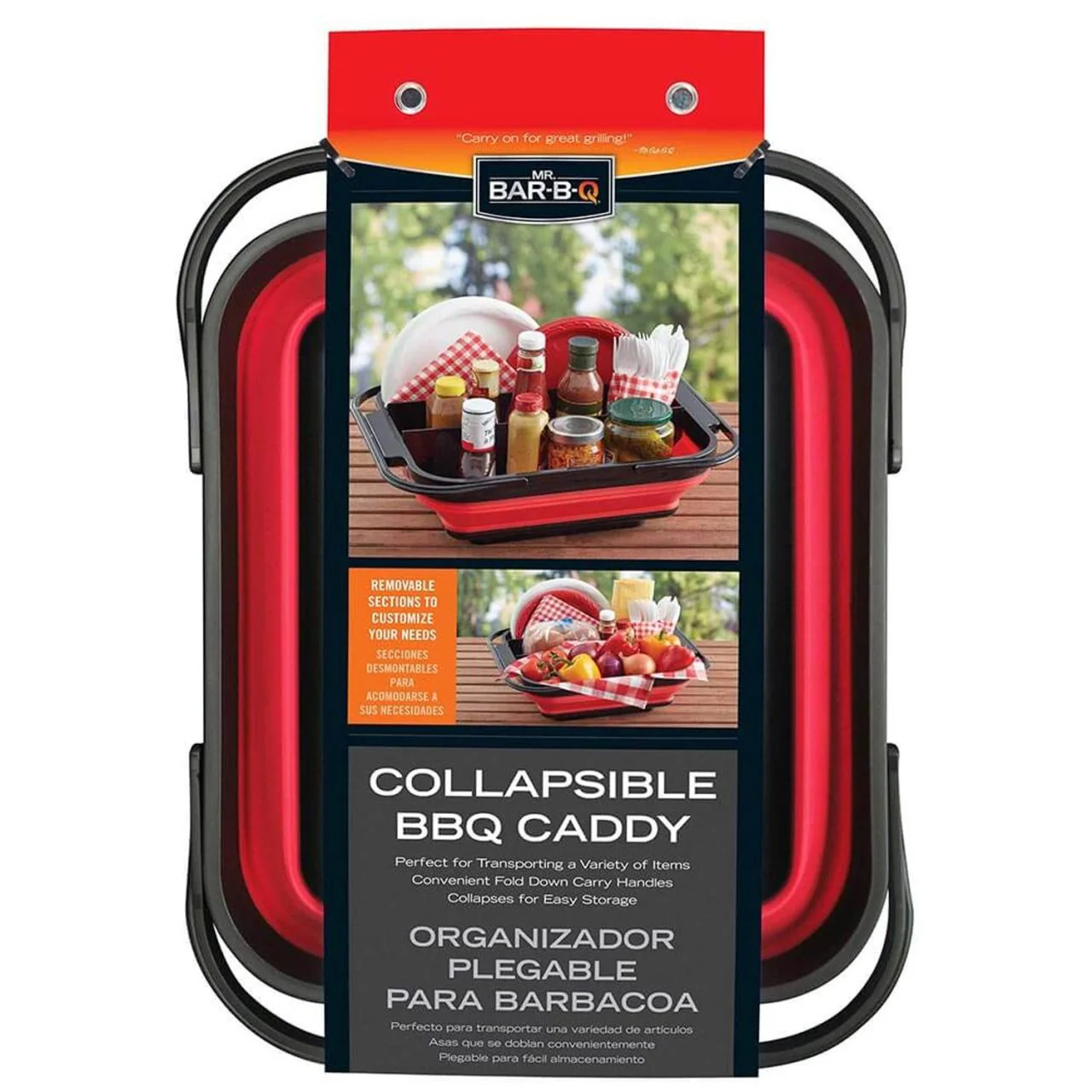 Black and Red Collapsible BBQ Caddy - Image 2