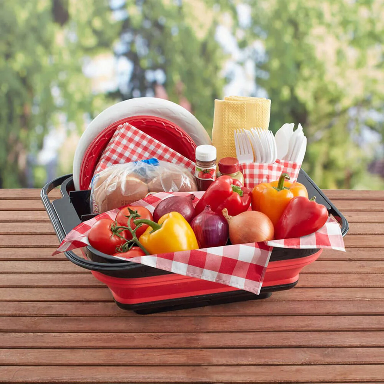 Black and Red Collapsible BBQ Caddy - Image 3
