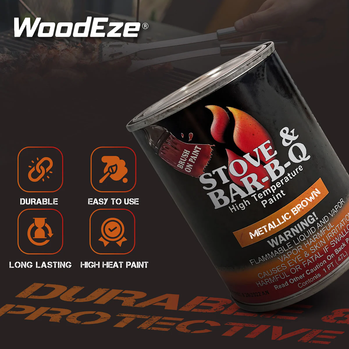 Stove & Bar-B-Q High Temperature Paint - Goldenfire Brown - 16 oz - Image 3