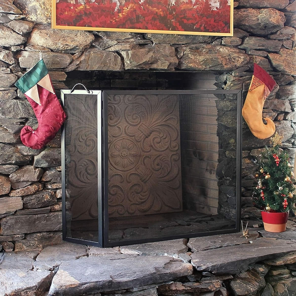 Large Flat Twisted Rope Folding Screen-G - Image 4