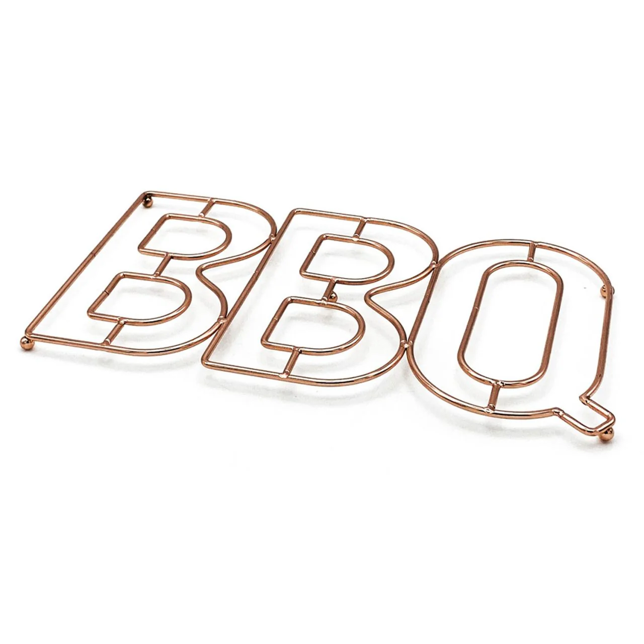 Rose Gold Metal " BBQ " Trivet