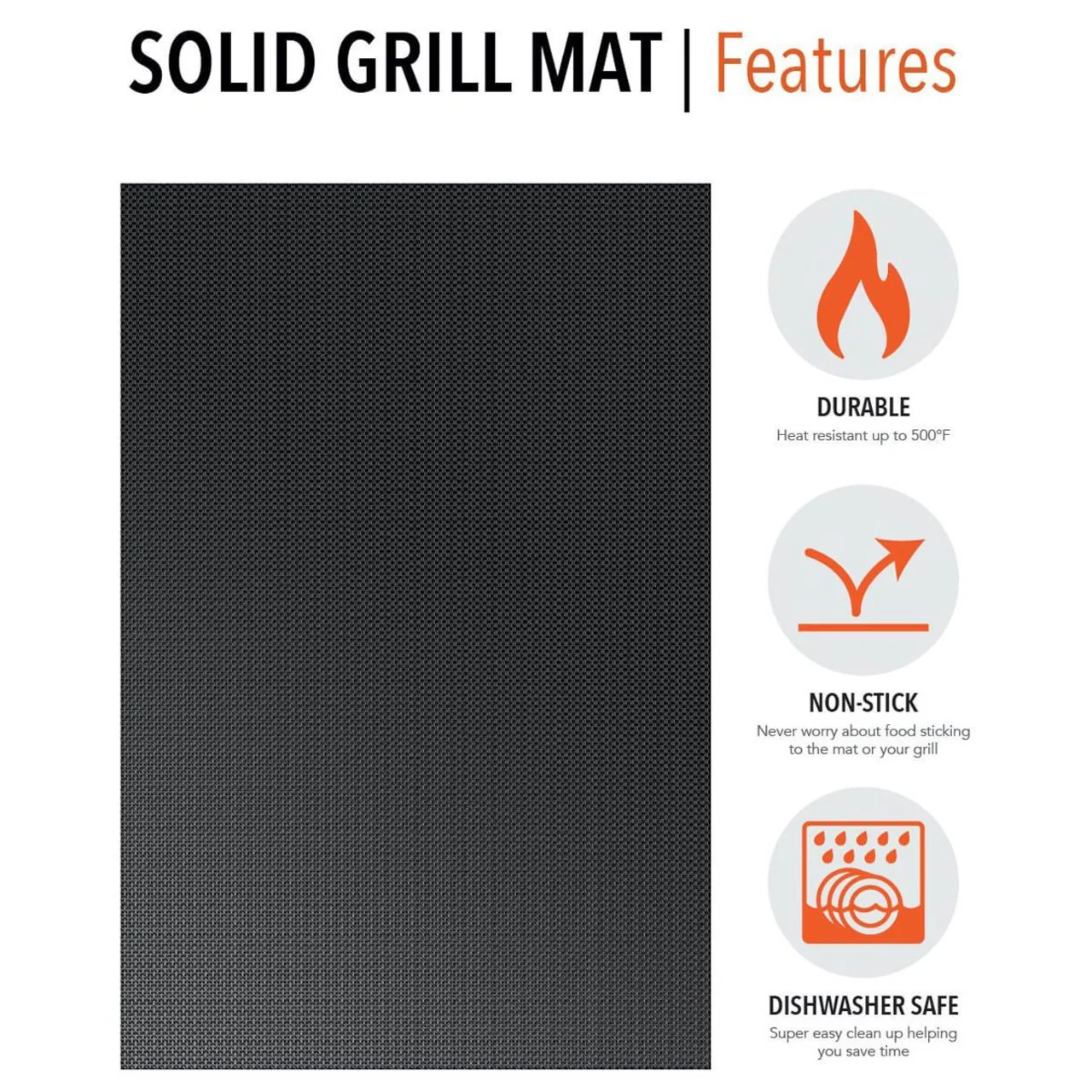 Non-Stick Solid Grill Mat - 2 Pack - Image 4