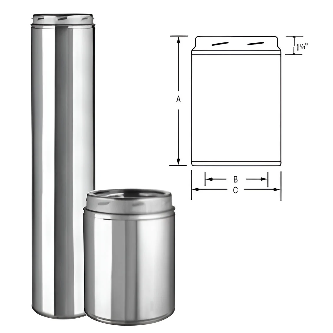 Selkirk 10" x 36" Ultra-Temp Double-Wall Class A Chimney Pipe