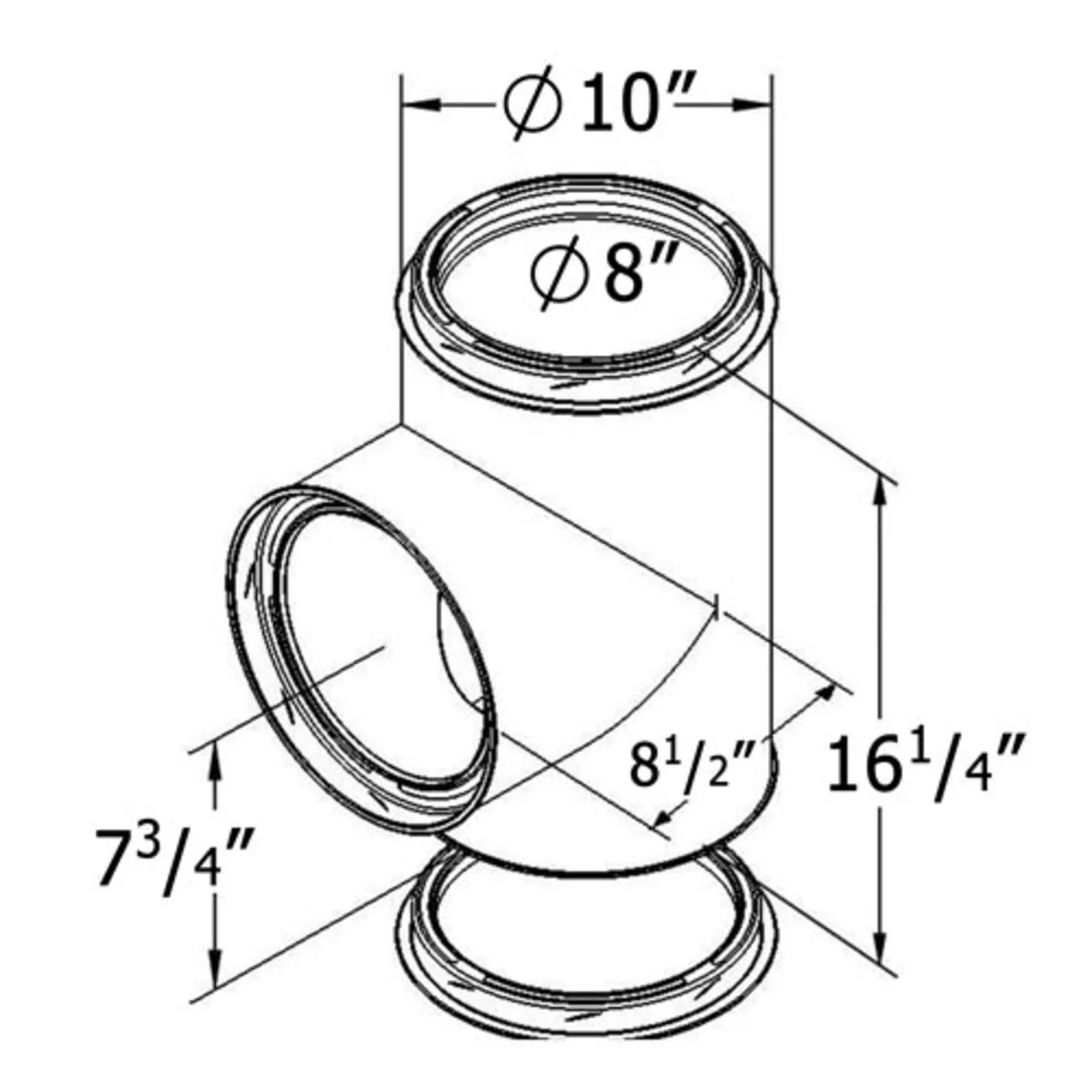 Shasta Vent 8 Inch Tee with Cap - Image 2