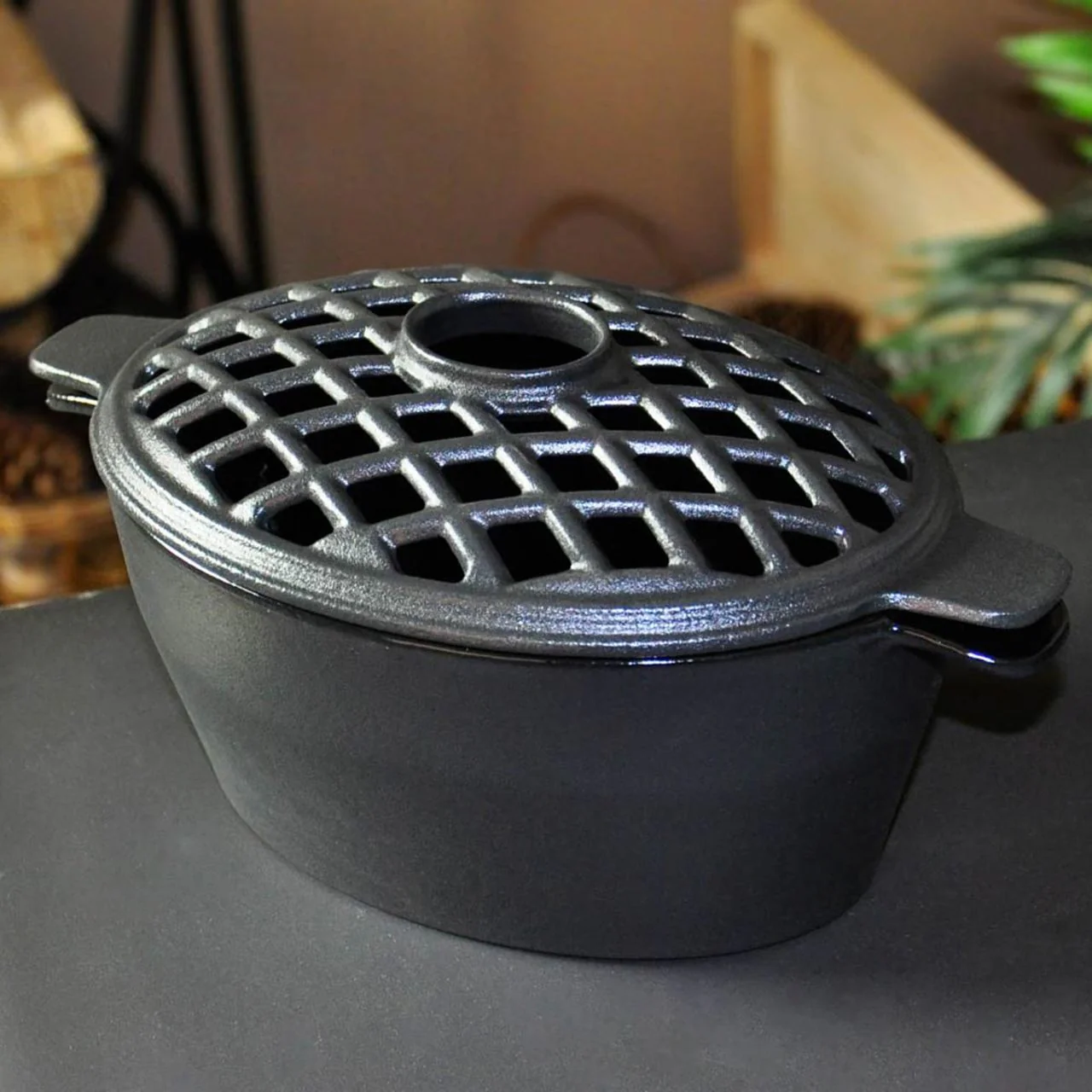 Small Decorative Wood Stove Cast Iron Humidifier / Steamer - Image 3