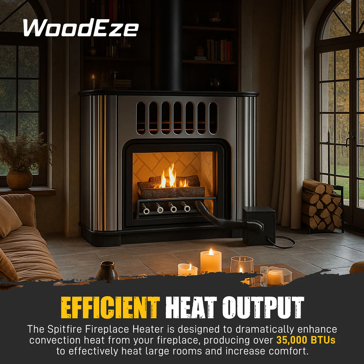 Spitfire Fireplace Heater - 4 Tube w/ Blower - Image 6