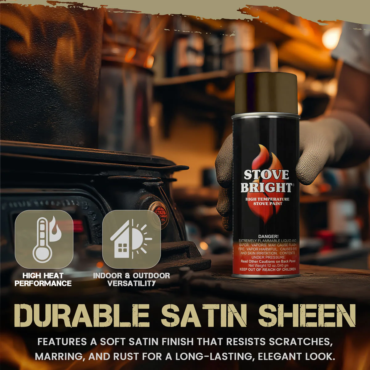 Stove Bright High Temp Paint - Honeyglo Brown - 8121 - Image 4