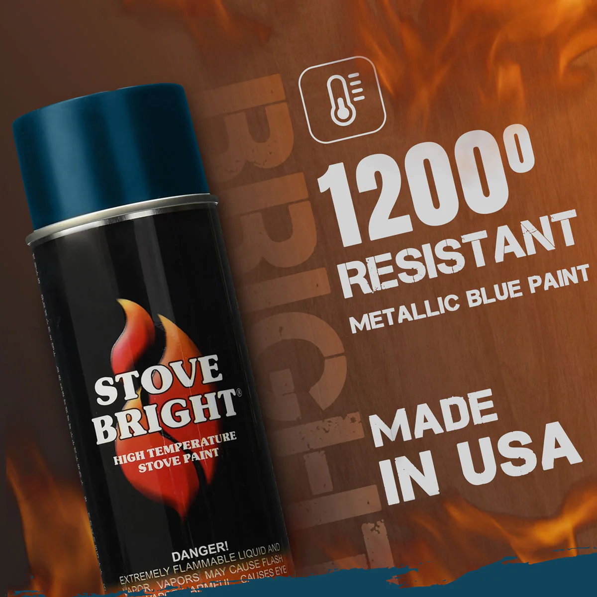 Stove Bright High Temp Paint - Metallic Blue - 8105 - Image 3